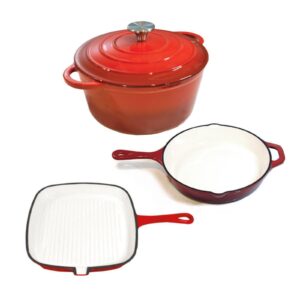 All in Ghana Tema Accra Quality Cooking Pots Store Call 0201802032, Chef's Quality Cast Iron Enamel Cookware Set - Dutch Oven, Skillet & Griddle CALL US IN GHANA 0201802032